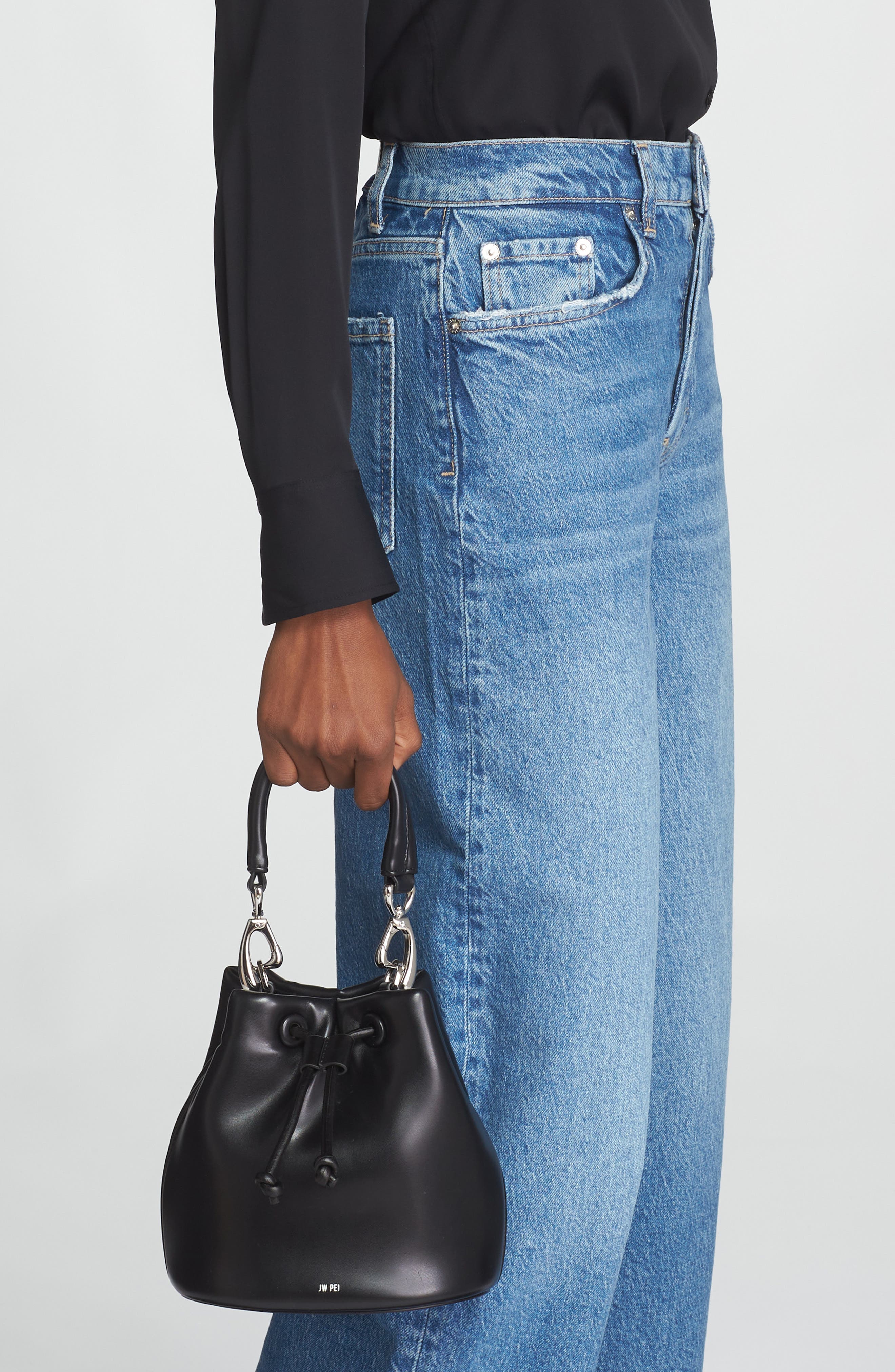 JW PEI Yulia Faux Leather Bucket Bag, Alternate, color, 