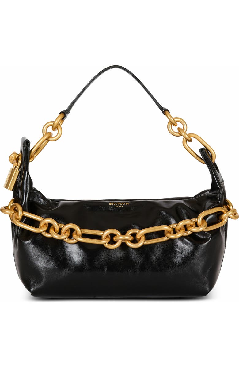 Balmain Sync Medium Bag In Calfskin Leather, Main, color,