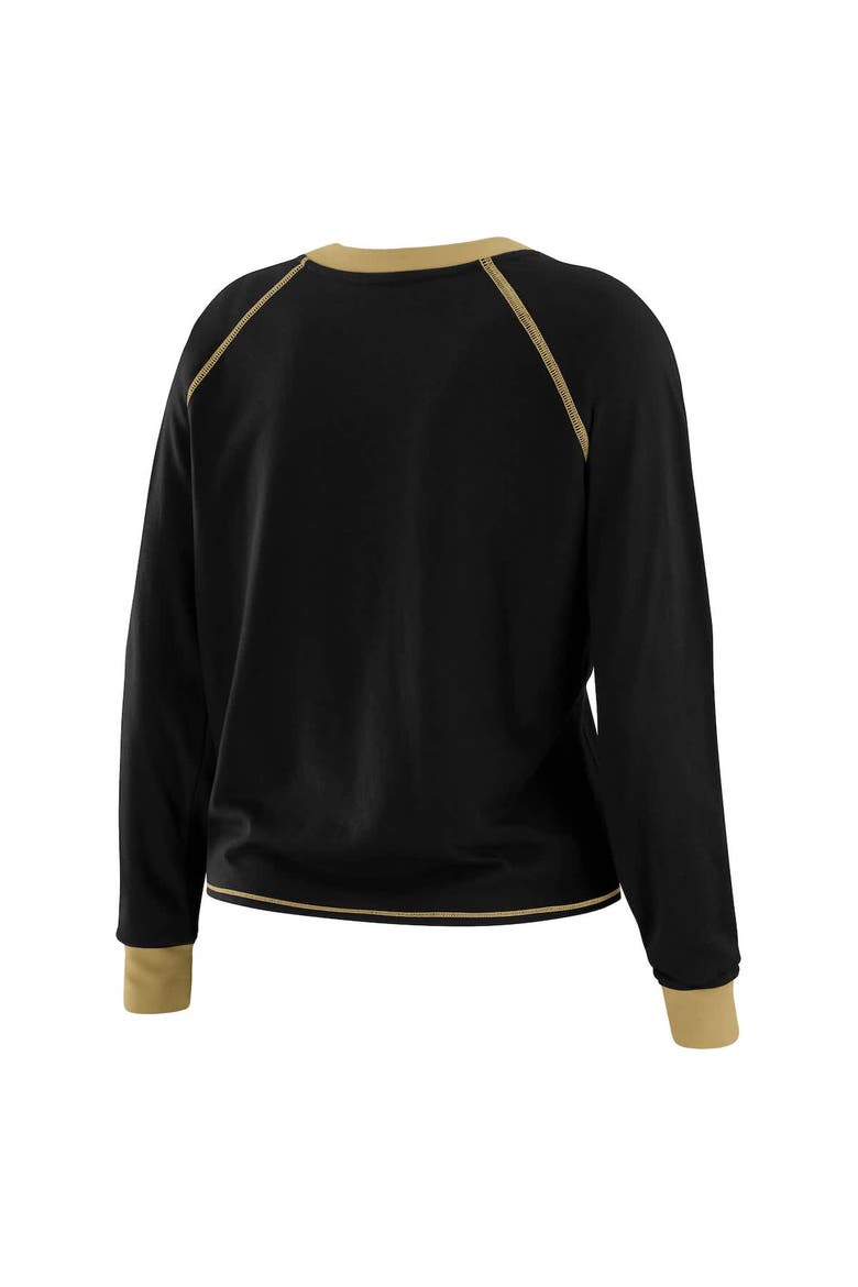 Women's WEAR by Erin Andrews Black New Orleans Saints Tie-Front Long Sleeve T-Shirt, Alternate, color, Black
