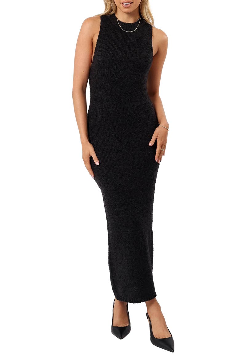 Liam Sleeveless Maxi Sweater Dress, Main, color, BLACK