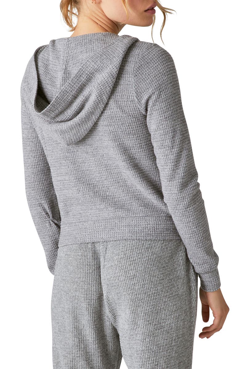 Lucky Brand Cloud Jersey Waffle Front Zip Hoodie, Alternate, color,