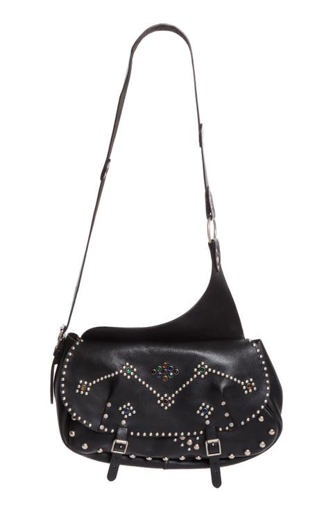 Tucker Studded Leather Messenger Bag