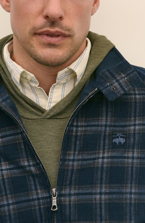 Brooks Brothers Plaid Cotton Corduroy Bomber Jacket In Blue