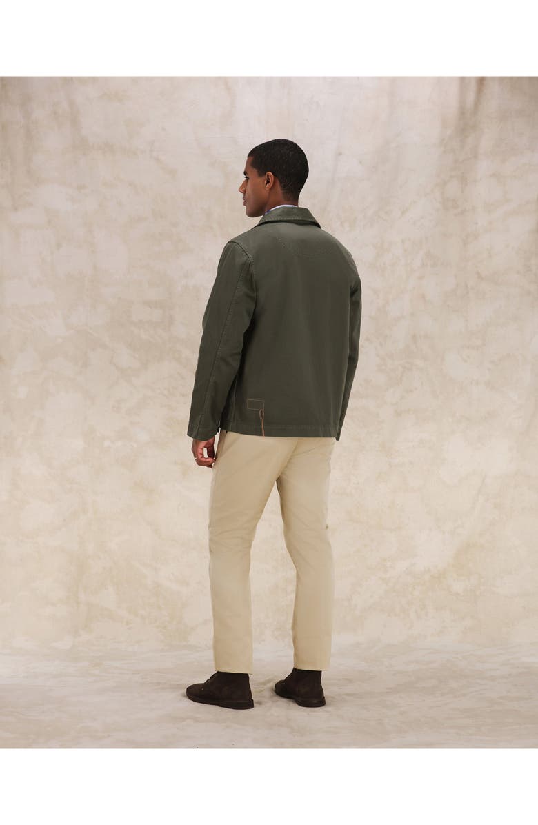 Fortela Solomon Herringbone Cotton Overshirt, Alternate, color, Green