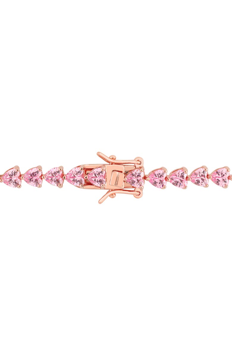 Julianna B. Pink Cubic Zirconia Tennis Bracelet Rose-Silver, Alternate, color, Pink Cz