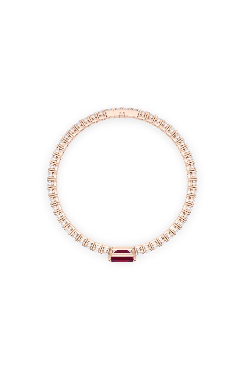 Lab Created Diamond & Garnet Birthstone Tennis Bracelet, Alternate, color, 18K ROSE GOLD
