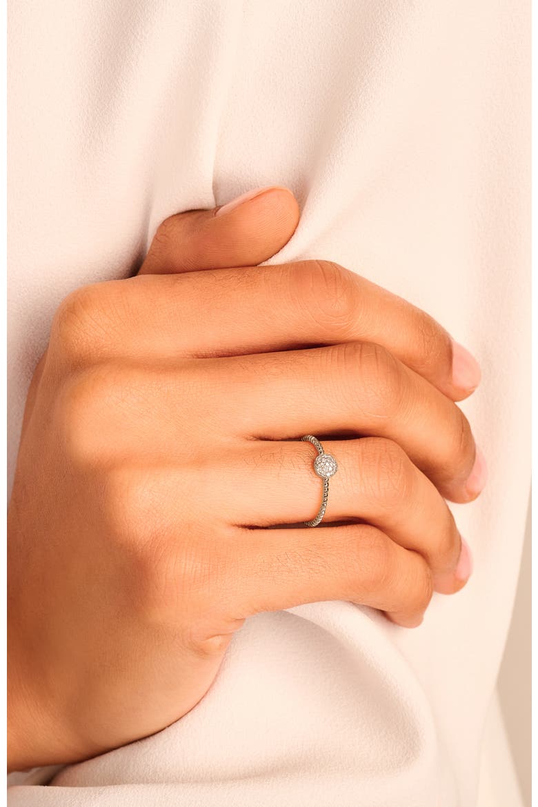 Galaxy Diamond Twisted Ring |  19 natural diamonds | 925 Sterling Silver | Ring | 7 | White Rhodium, Alternate, color, White Rhodium
