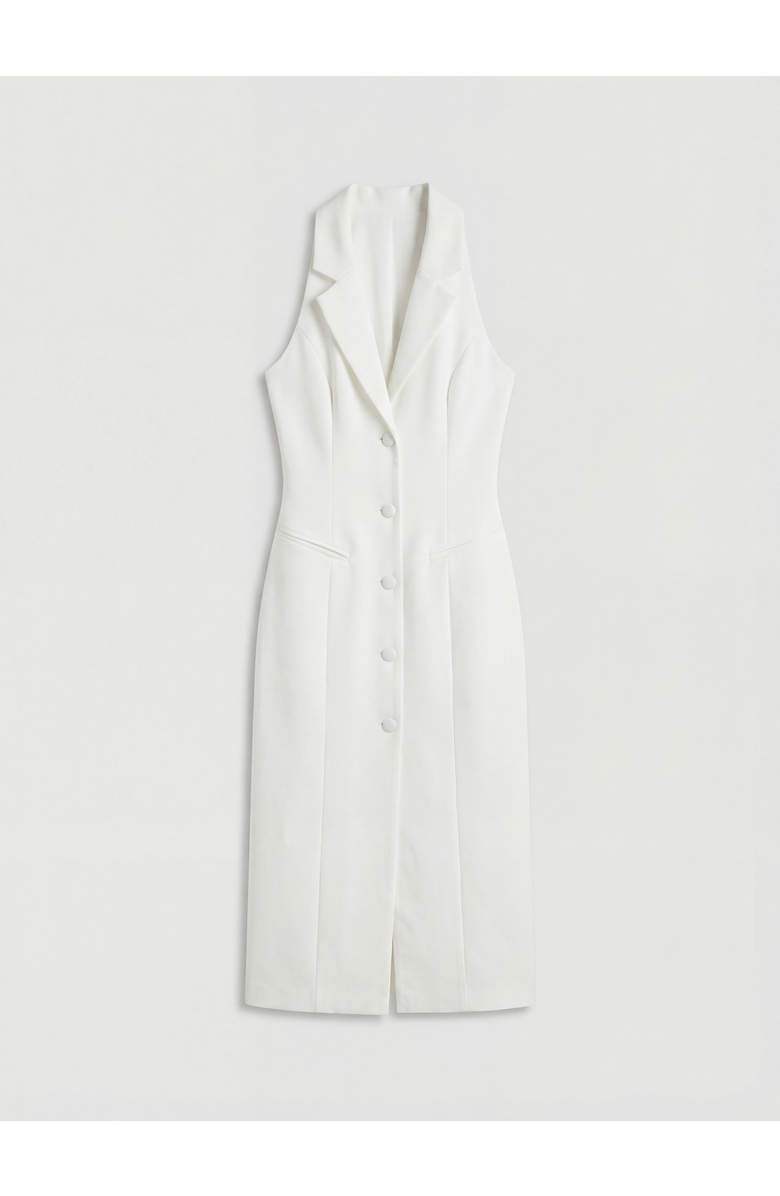MissPap Premium Open Back Waistcoat Midi Dress, Alternate, color, Ivory