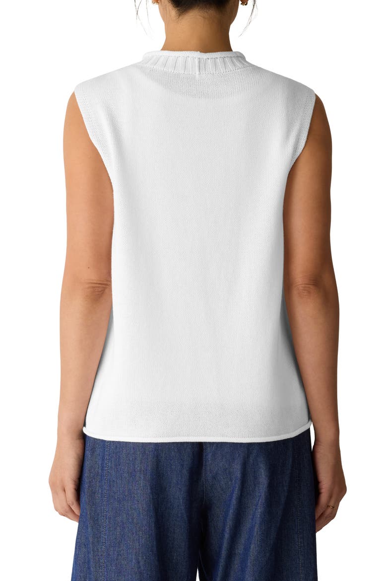 V-Neck Organic Cotton Blend Vest, Alternate, color, WHITE