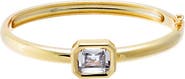 BY ADINA EDEN Emerald CZ Wide Bezel Bangle Bracelet