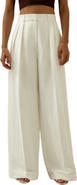 Lilysilk Front-Pleated Silk-Linen Blend Trousers