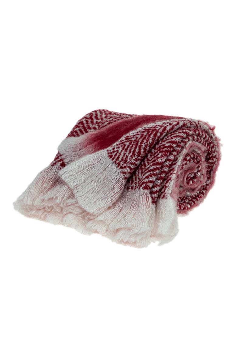 Nagar Transitional Red 52" x 67" Woven Handloom Throw Blanket, Alternate, color, RED