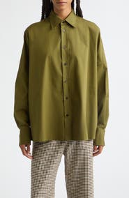 PLAN C Stretch Cotton Poplin Shirt