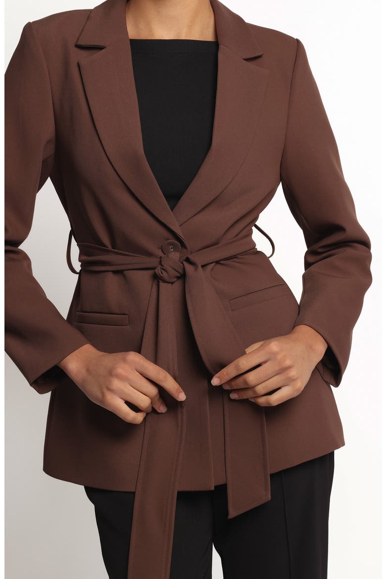 Eliana Tie Waist Blazer, Alternate, color, ESPRESSO