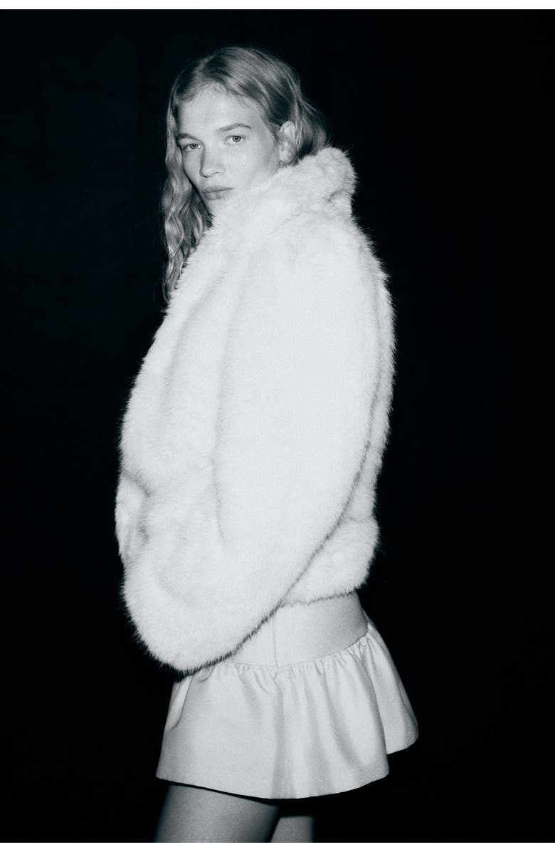 H&M Frilled Mini Skort, Alternate, color, Light Beige