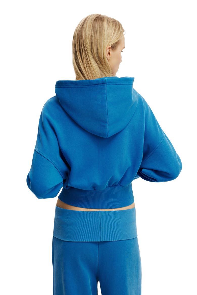 Women's Oversized Zip Through Hoodie, Alternate, color, Washed Cobalt