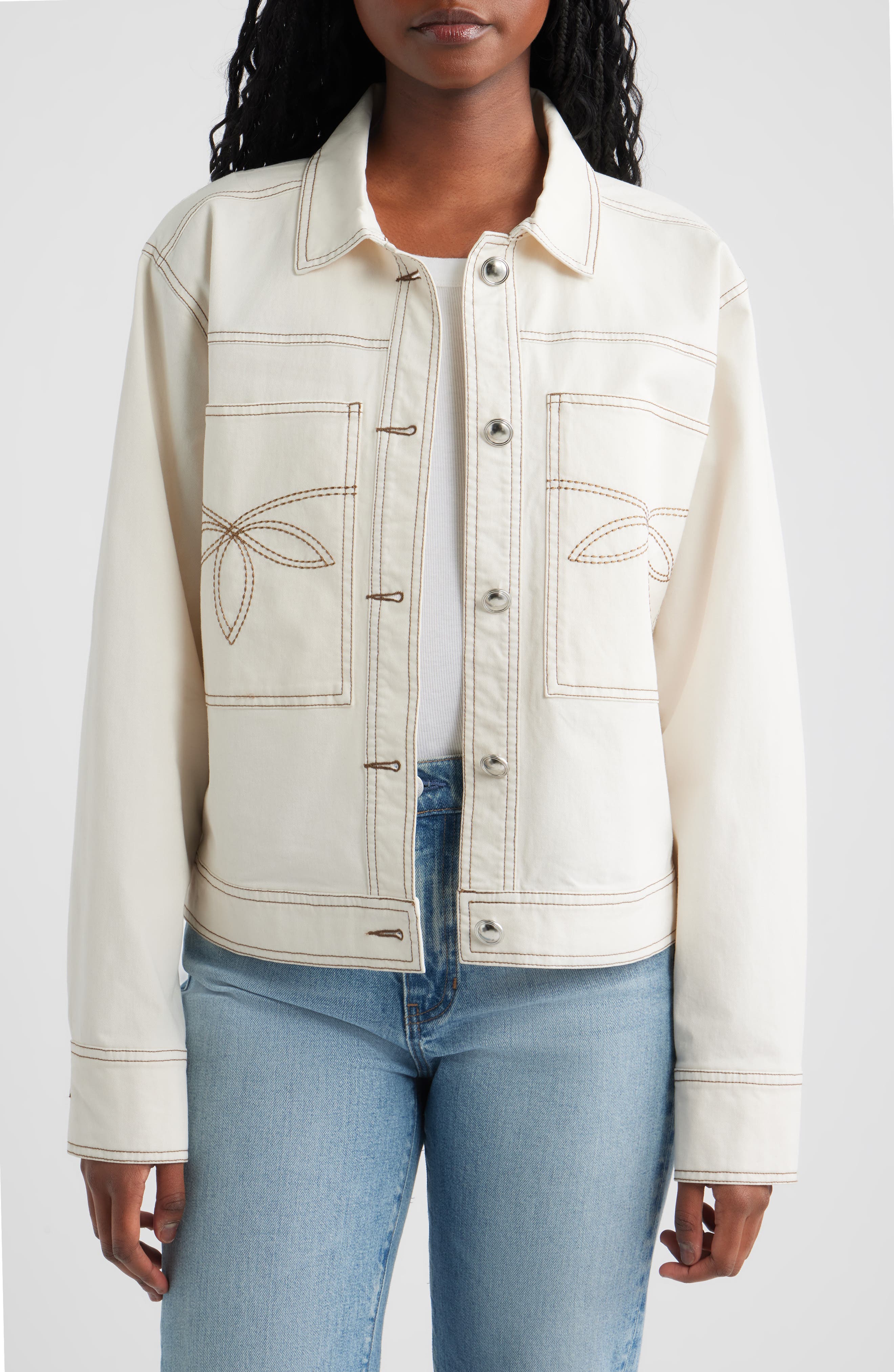Briggs Topstitch Detail Stretch Cotton Jacket