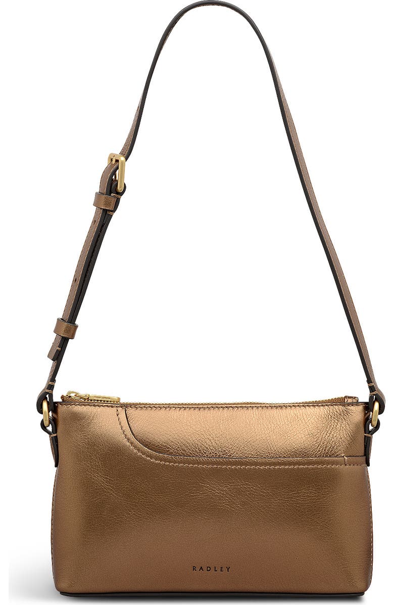 Radley Pockets - Metallic Mini Ziptop Shoulder Bag, Main, color, Olive Gold