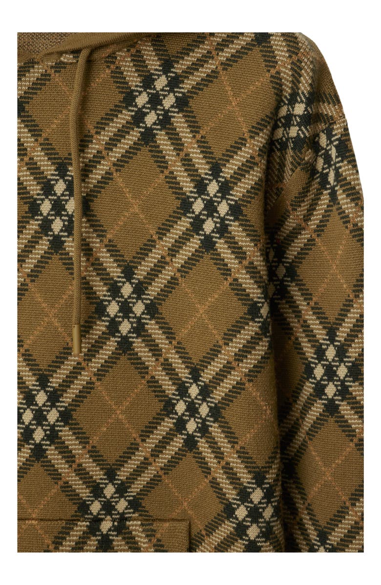 Burberry Check Wool Mohair Blend Hoodie, Alternate, color, 