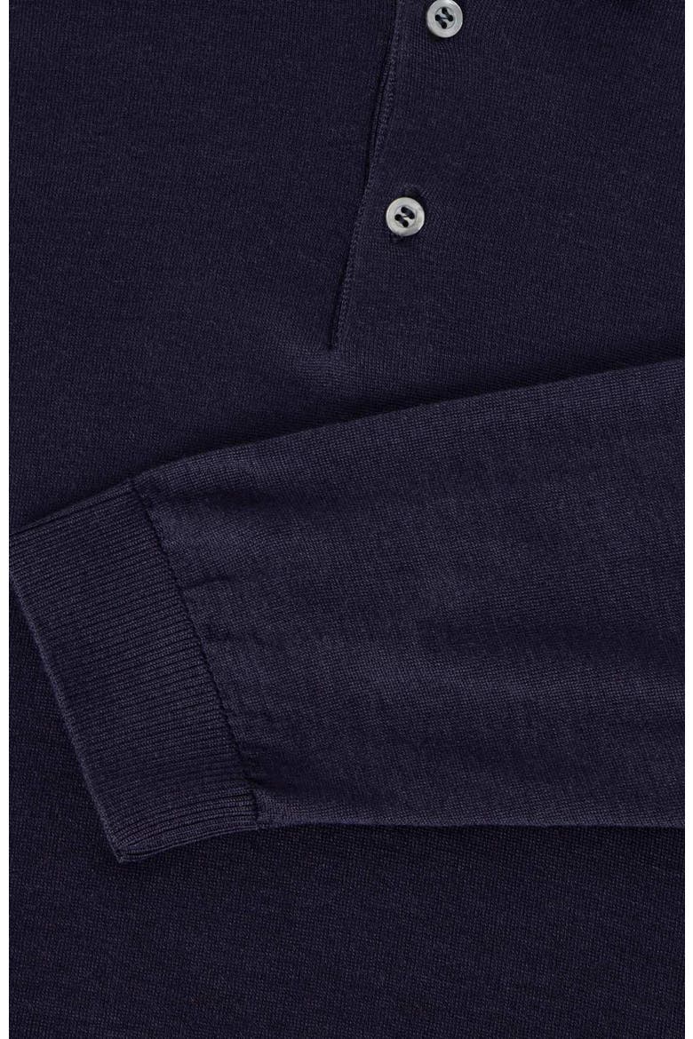 Henson Wool Silk Fine Gauge Jersey Long Sleeve Polo, Alternate, color, Navy