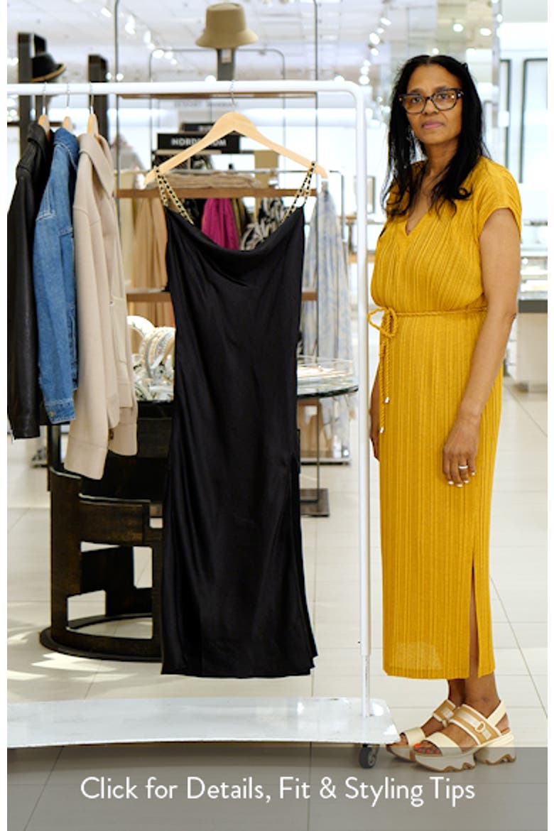 Chain Strap Satin Midi Slipdress video
