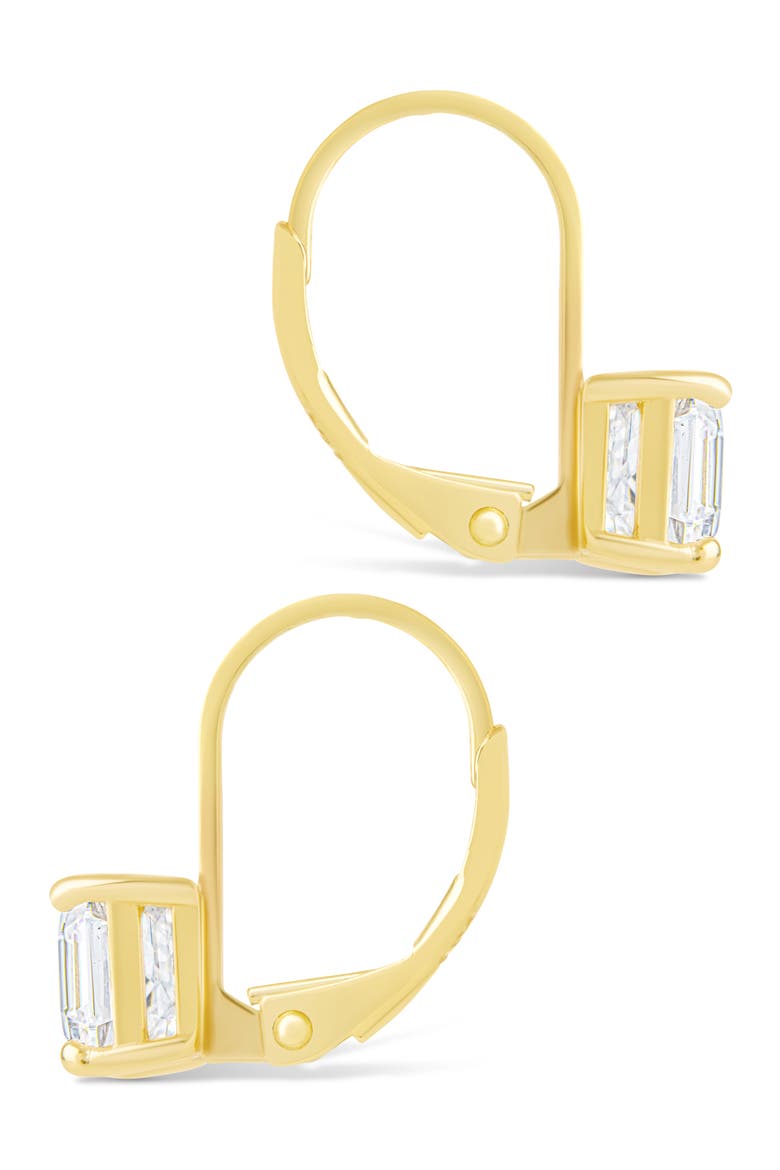 Princess Cut Cubic Zirconia Lever-Back Earrings, Alternate, color, GOLD
