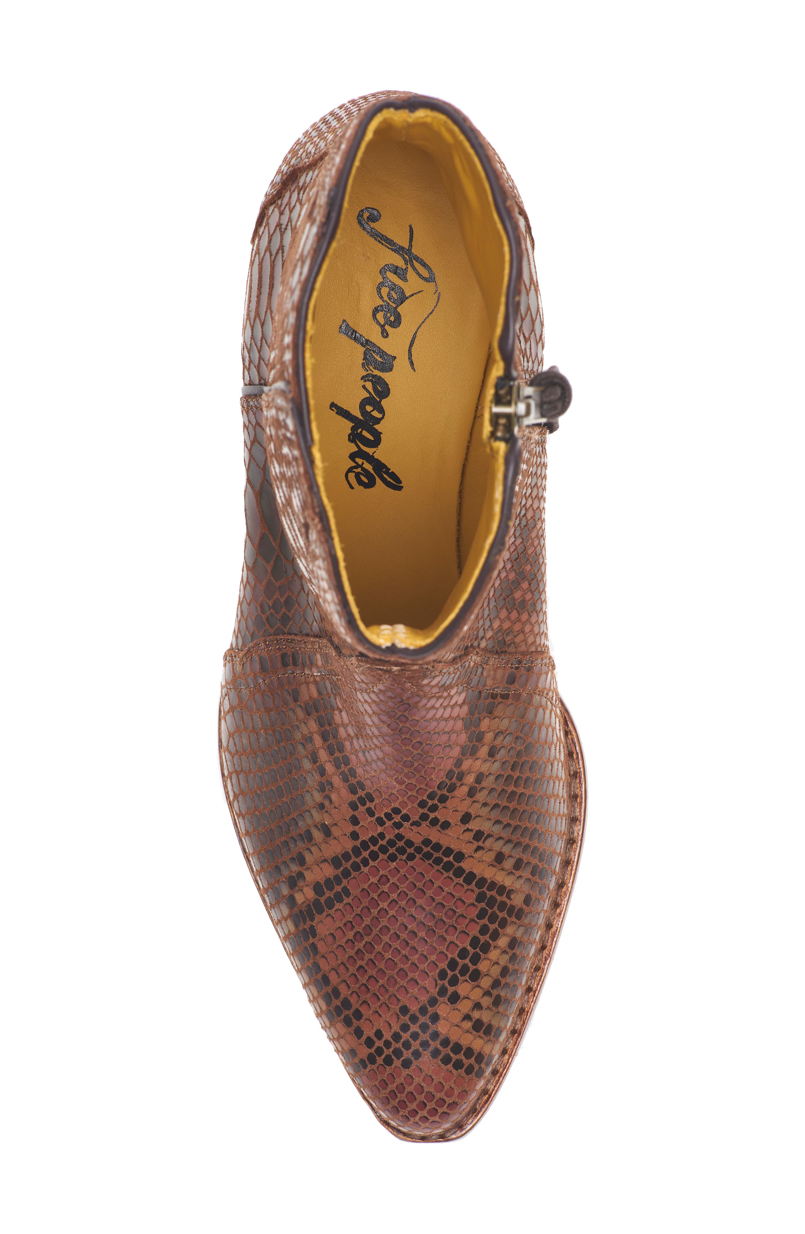 Free People New Frontier Western Bootie, Alternate, color, Snake Print Leather