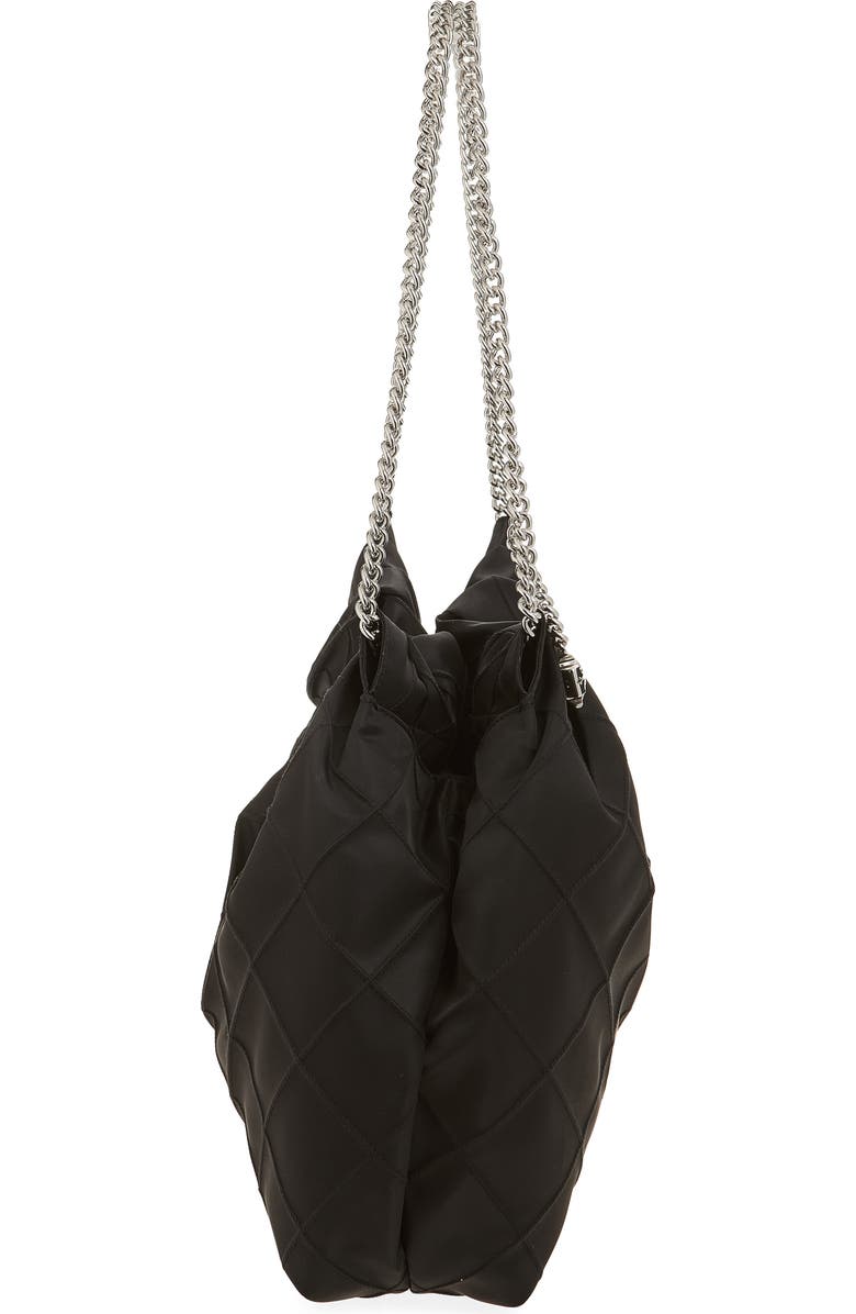Tory Burch Fleming Quilted Nylon Hobo Bag, Alternate, color, Black