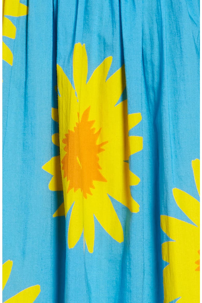 Kids' Sunflower Print Cotton Voile Dress, Alternate, color, BLUE/ YELLOW