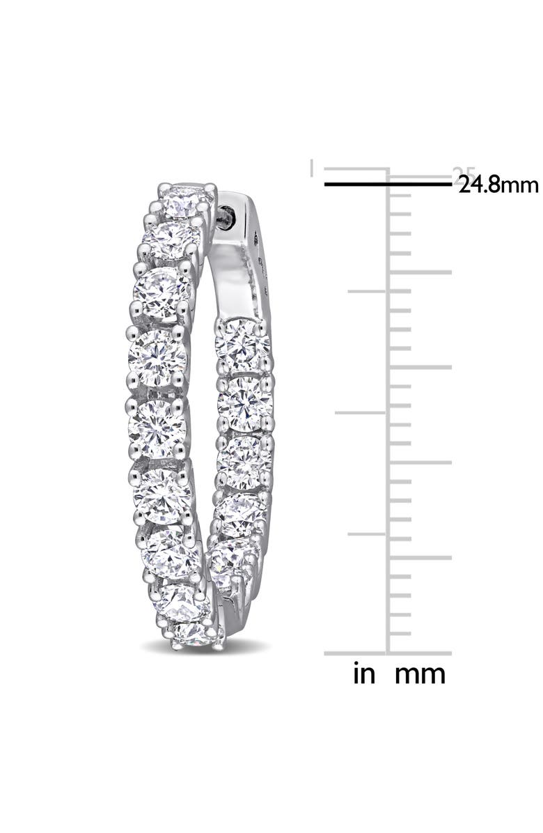 Julianna B. Moissanite Hinged Hoop Earrings, Alternate, color, Sterling Silver