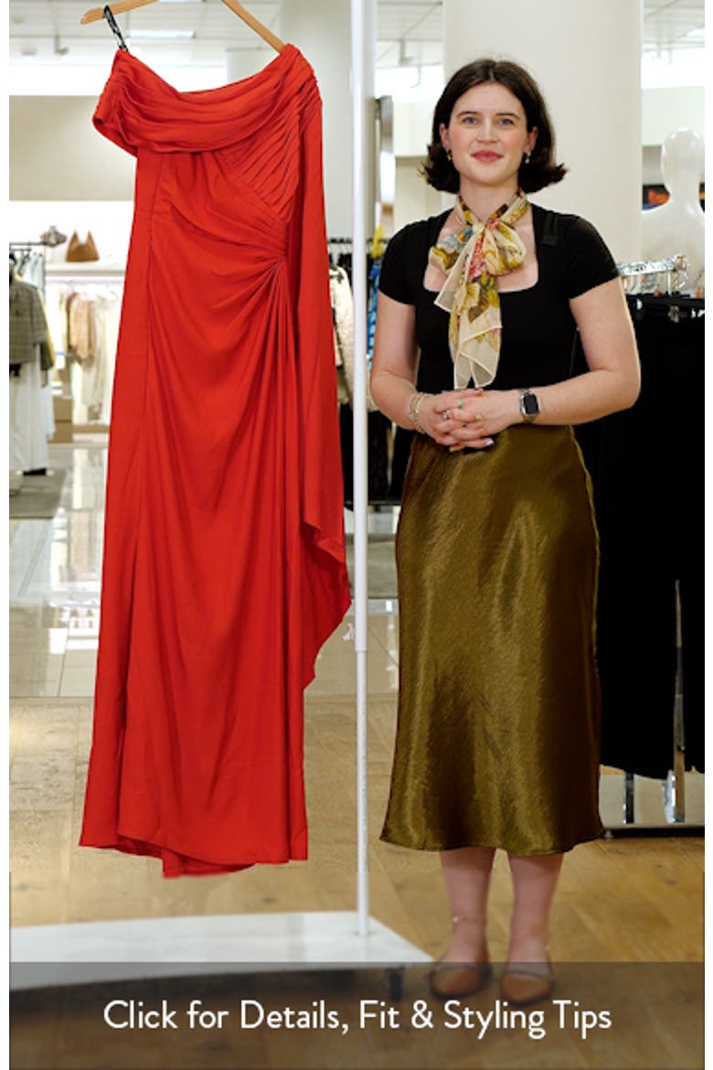 Ember One-Shoulder Draped Gown video