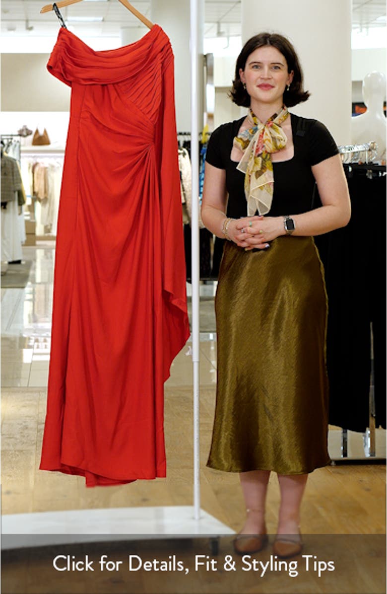 Ember One-Shoulder Draped Gown, sales video thumbnail