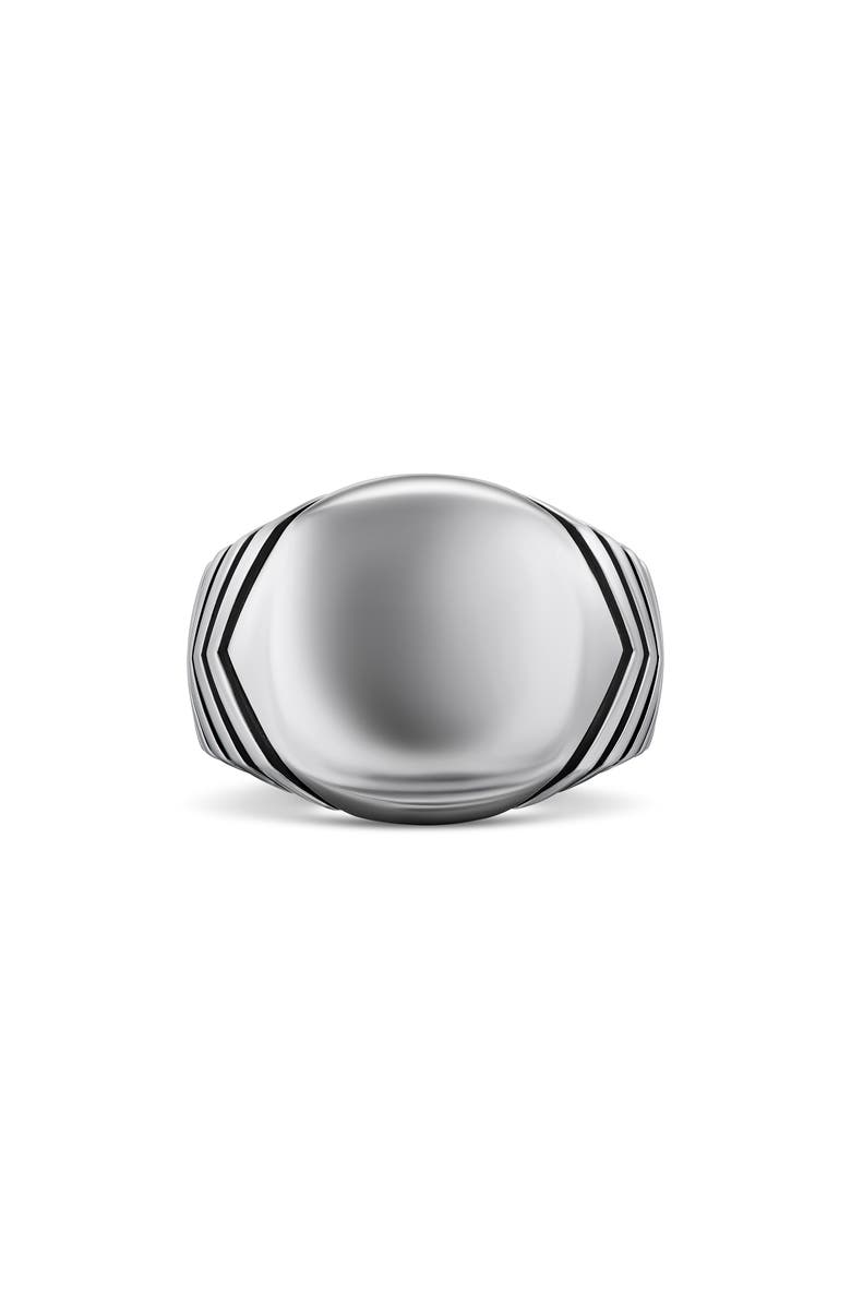 David Yurman Chevron Signet Ring in Sterling Silver, Alternate, color, Silver