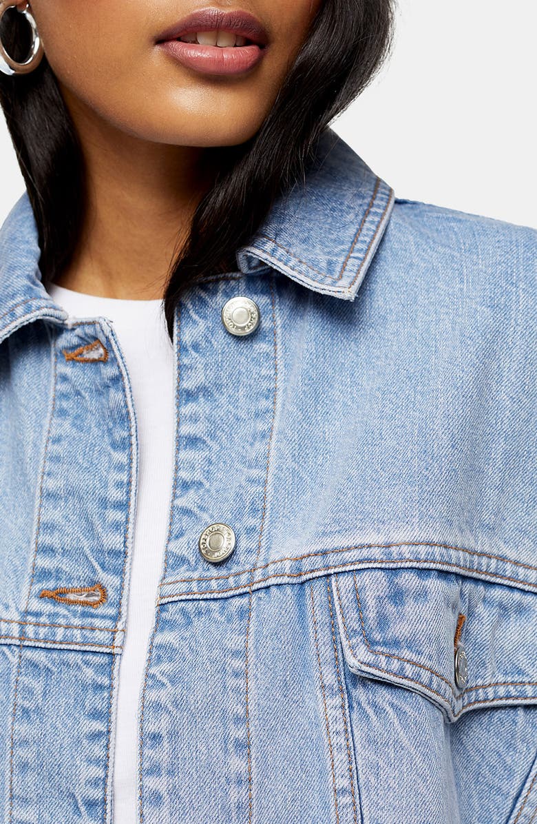 Topshop Oversize Denim Jacket, Alternate, color, 