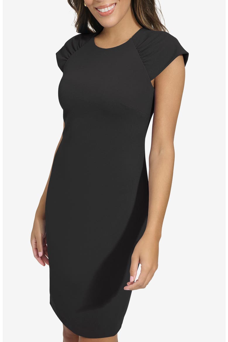 Cap Sleeve Sheath Dress, Alternate, color, BLACK