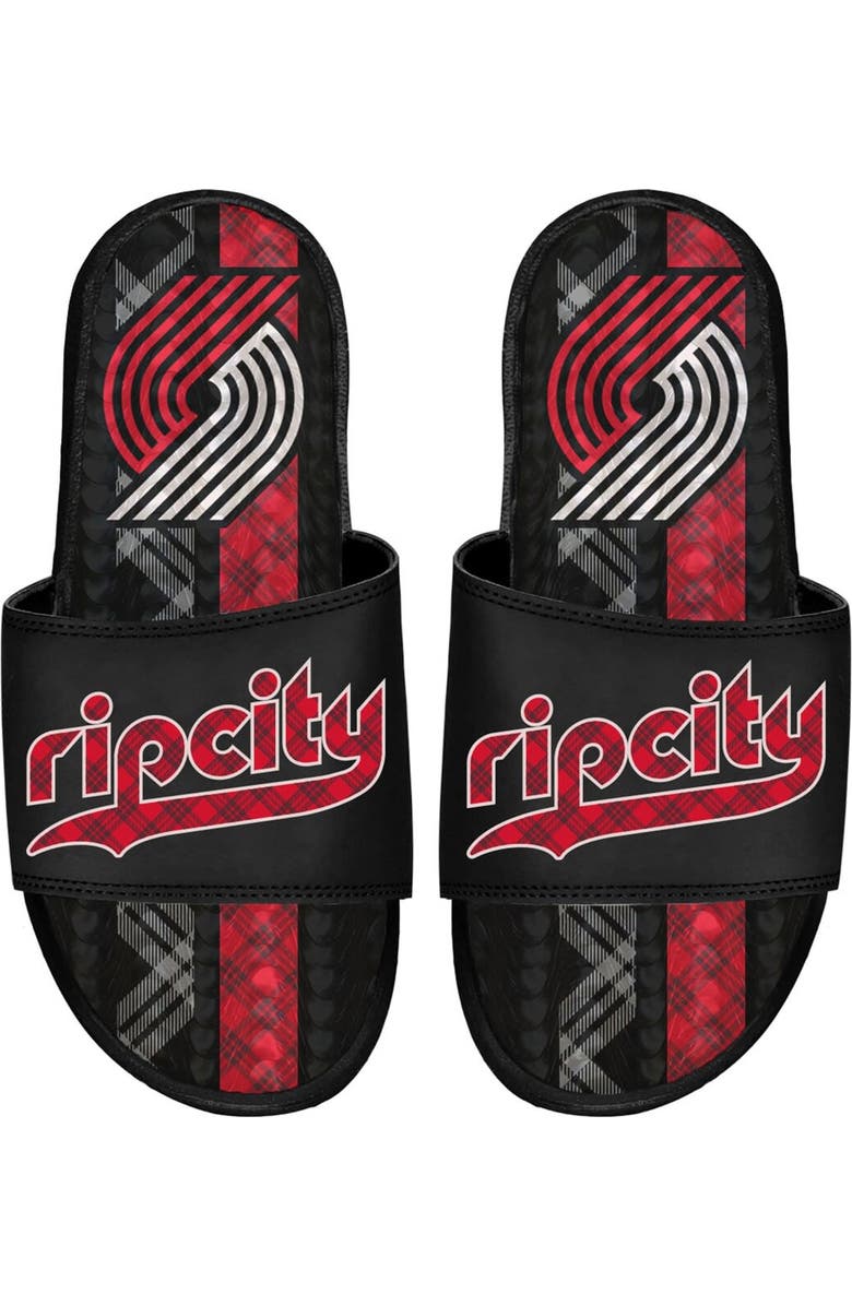 ISLIDE Men's ISlide Black Portland Trail Blazers 2023/24 City Edition Gel Slide Sandals, Main, color,