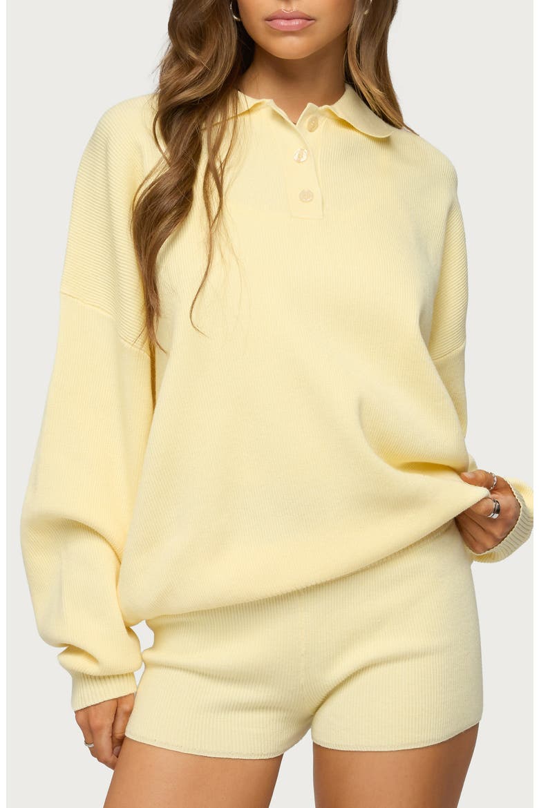 Lorie Oversize Polo Sweater, Main, color, YELLOW
