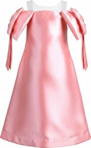 Mia Belle Girls Beautiful Bow Shoulder Party Dress