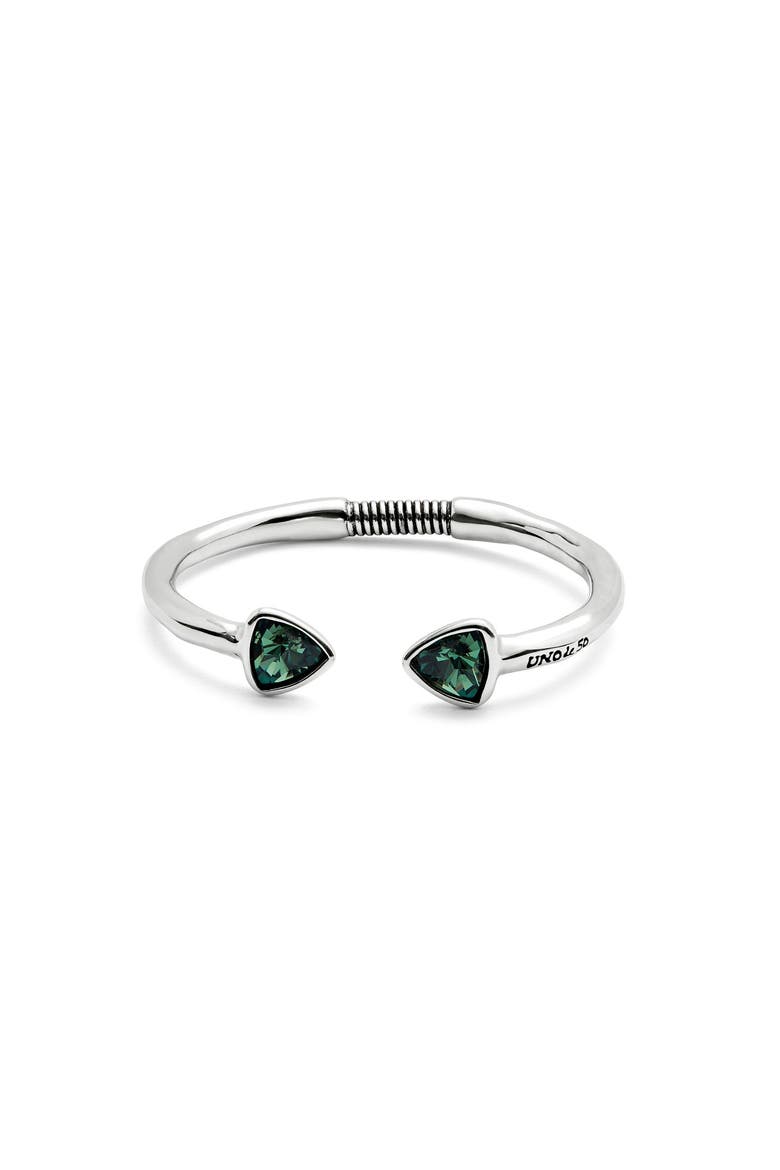 Green Duo Crystal Cuff, Main, color, Silver