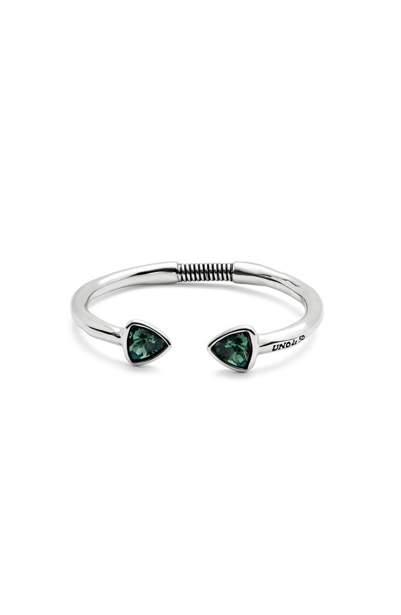 UNODE50 Green Duo Crystal Cuff, Main, color, Silver