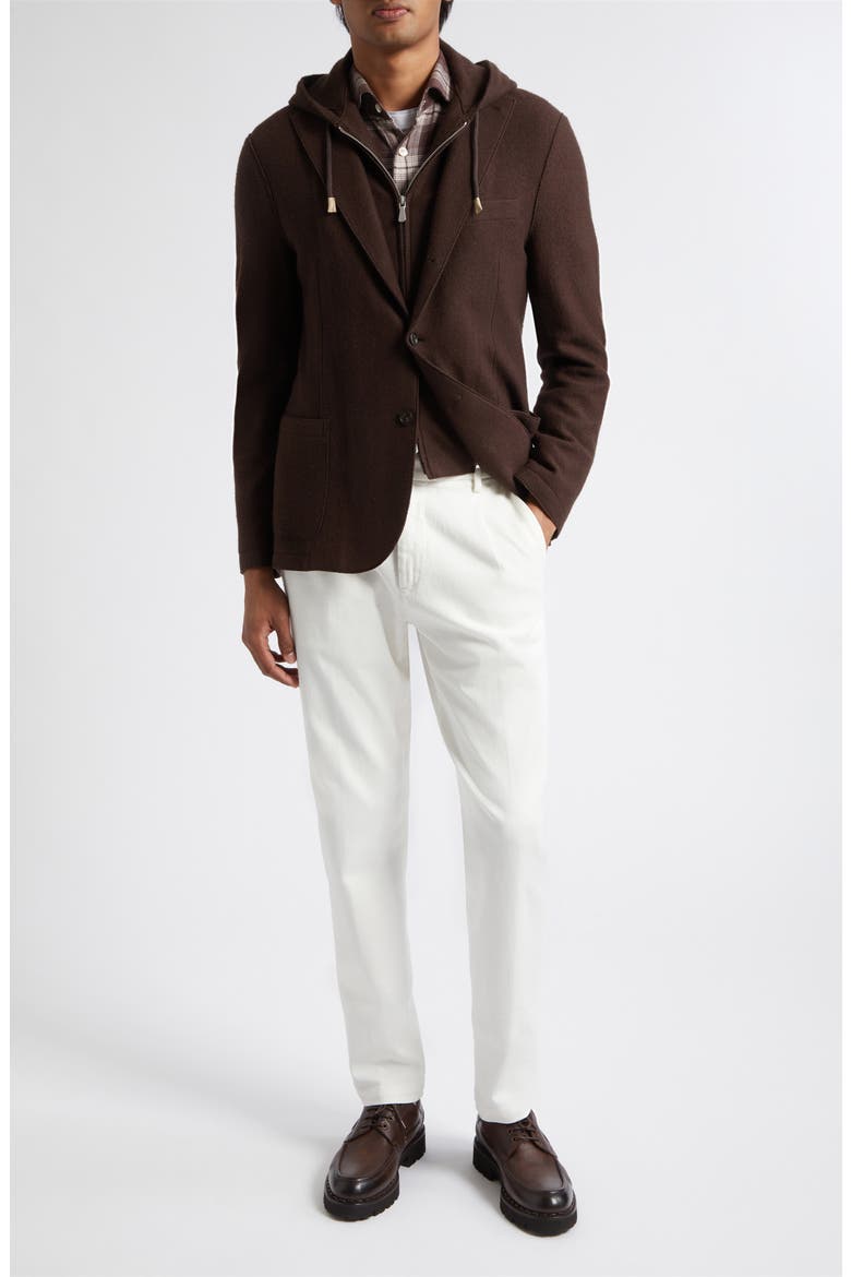 Wool Sport Coat with Hoodie Bib, Alternate, color, 05 BROWN