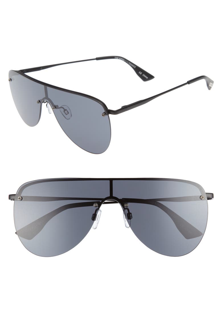 The King 58mm Shield Sunglasses, Main, color, MATTE BLACK