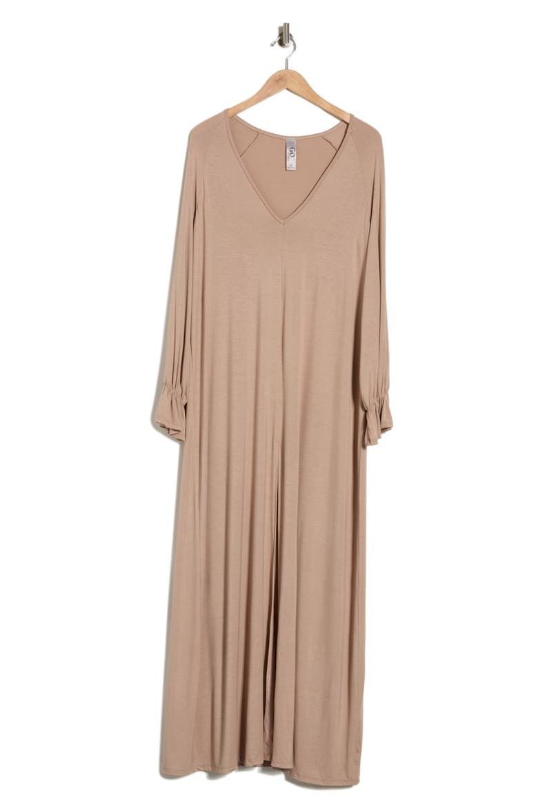Oversize Bell Sleeve Maxi Dress, Alternate, color, BRONZE BROWN