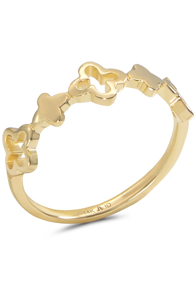 DEVATA Clover Ring in 14K Gold, 6mm, Alternate, color, Yellow Gold