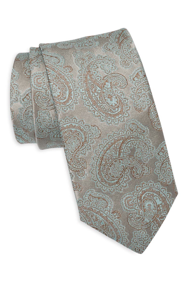 Paisley Silk Tie, Main, color, MINT