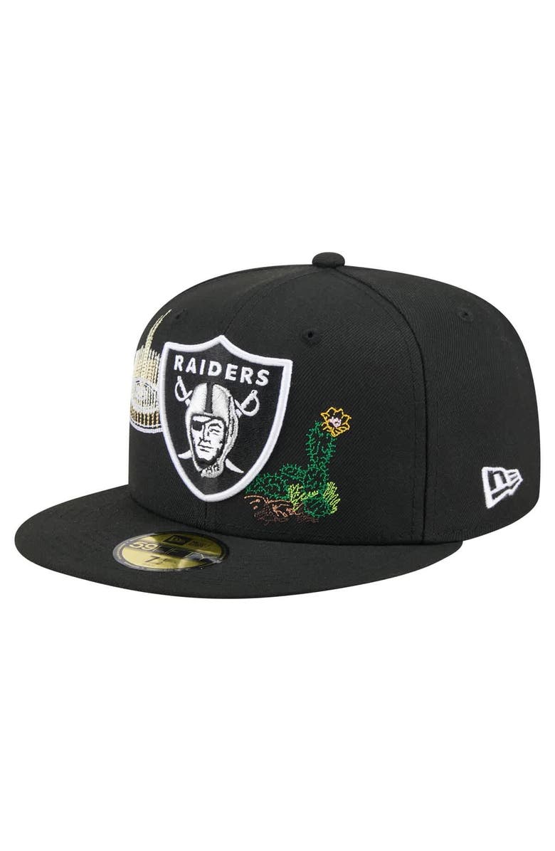 New Era Men's New Era Black Las Vegas Raiders State Stitch 59FIFTY Fitted Hat, Main, color, Black