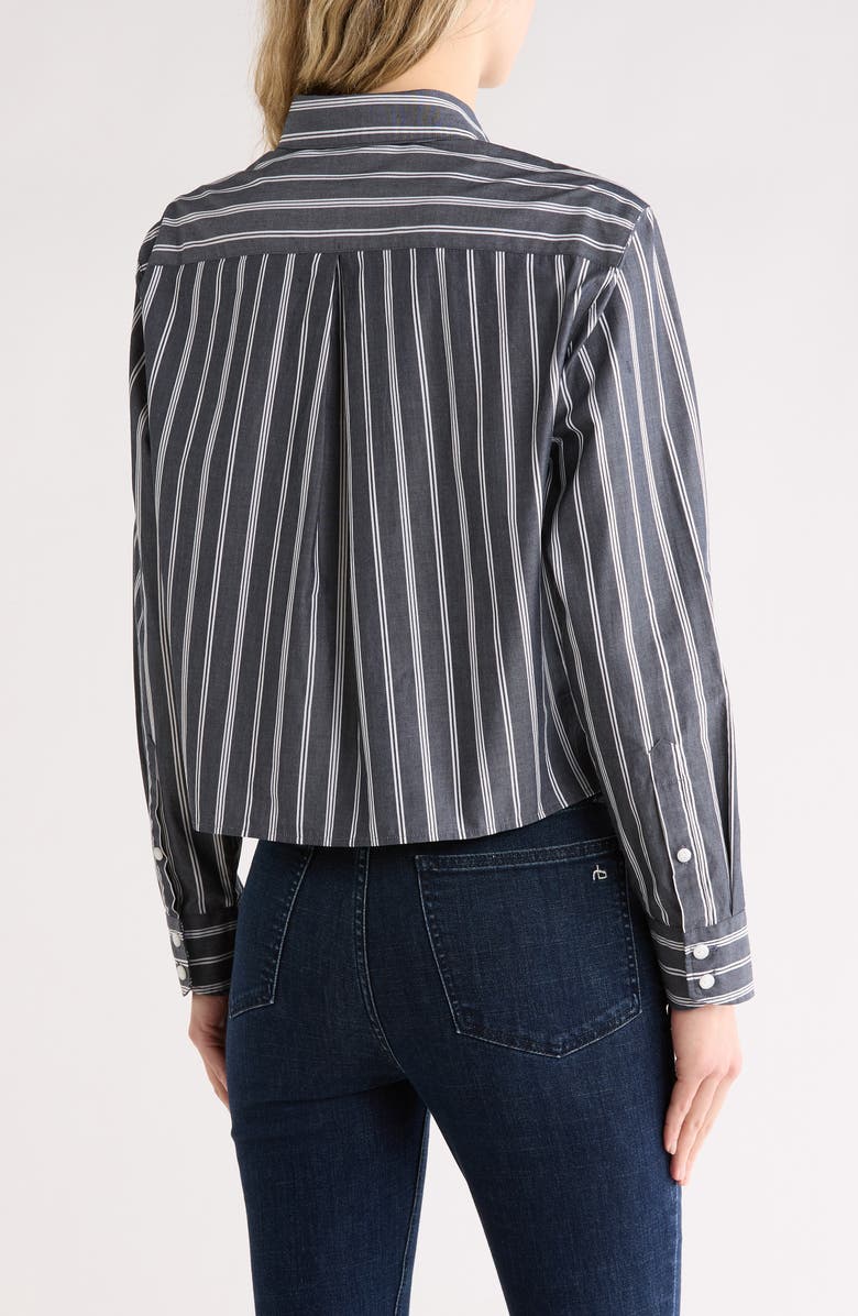 rag & bone Mina Multistripe Button-Up Shirt, Alternate, color, Navy Multi