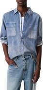 rag & bone Miramar CPO Faux Denim Cotton Terry Button-Up Shirt