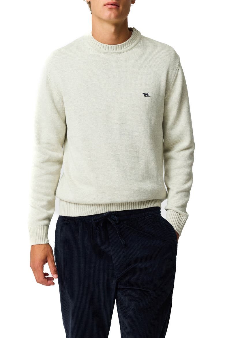 Crewneck Cotton Sweater, Main, color, FOG