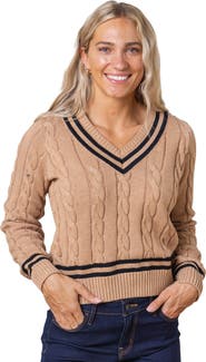 Hope & Henry Women's Organic V-Neck Cricket Sweater